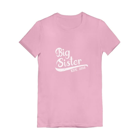 Tstars Girls Big Sister Shirt Big Sister Est 2021 Lovely Best Sister Cute B Day Gifts for Sister Birthday Graphic Tee Sibling Gift Funny Sis Girls Fitted Kids Short Sleeve Child T Shirt