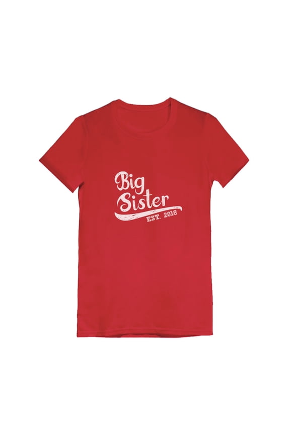 Girls Big Sister Shirt Big Sister Est 2021 Lovely Best Sister Cute B Day Gifts for Sister Birthday Graphic Tee Sibling Gift Funny Sis Girls Fitted Kids Short Sleeve Child T Shirt