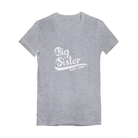 Tstars Girls Big Sister Shirt Big Sister Est 2021 Lovely Best Sister Cute B Day Gifts for Sister Birthday Graphic Tee Sibling Gift Funny Sis Girls Fitted Kids Short Sleeve Child T Shirt