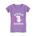 thumbnail image 1 of Tstars Girls Big Sister Shirt Lovely Best Sister Cute T Rex Sister Saurus B Day Gifts for Sister Gift for Big Sister Girls Graphic Tee Toddler Kids Funny Sis Girls Fitted Birthday T Shirt, 1 of 3