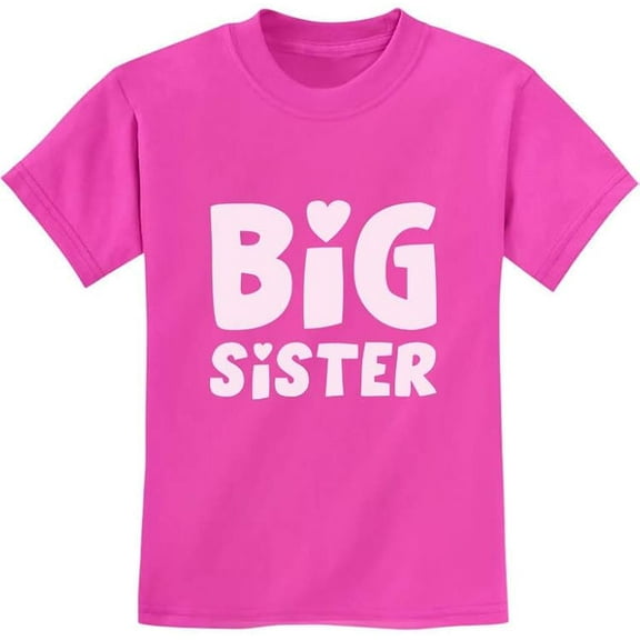 Tstars Girls' Big Sister T-Shirt - Cute Birthday Announcement Tee - Size 2T - Pink