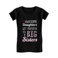 thumbnail image 1 of Tstars Girls' Big Sister T-shirt - "Awesome Daughters Get Promoted to Big Sisters" Graphic Tee - Perfect Sibling Announcement Apparel - Ideal Gift for New Big Sisters - Sibling Love-Themed Kids' Wear, 1 of 6