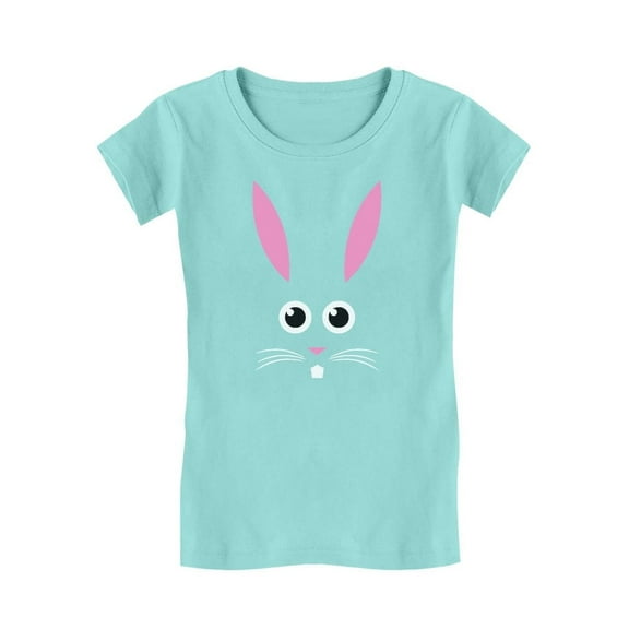 Tstars Girls Easter Holiday Shirts Easter Shirt Bunny Face Tee Cute Little Easter Rabbit Kids Happy Easter Party Shirts Easter Gifts for Girl Toddler Fitted T Shirt
