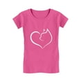 thumbnail image 1 of Tstars Girls Cat Lovers T-Shirt, Heart Cat Design, Kids Fitted Tee, Valentine’s Day Gift, Versatile Kids’ Wear, 1 of 5