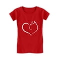 thumbnail image 1 of Tstars Girls Cat Lovers T-Shirt, Heart Cat Design, Kids Fitted Tee, Valentine’s Day Gift, Versatile Kids’ Wear, 1 of 5