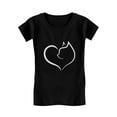 thumbnail image 1 of Tstars Girls Fitted T-Shirt - Ultimate Cat Lovers Present - Adorable Cat Heart Design - Versatile Kids Wear for Every Occasion - Ideal Birthday or Valentine's Day Gift, 1 of 5