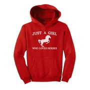 Tstars Girls' Horse Hoodie - Unique Gift for Horse-Loving Girls - Youth Hoodie - S, Red