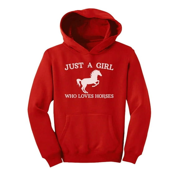 Tstars Girls' Horse Hoodie - Unique Gift for Horse-Loving Girls - Youth Hoodie - S, Red
