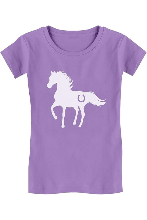 Girls' Love Horses T-Shirt - Ideal Horse Lover's Gift - Youth Size - L, Lavender
