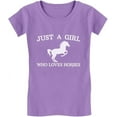 thumbnail image 1 of Tstars Girls T-Shirt, Just A Girl Who Loves Horses - Equestrian Gift - Youth Size, - S, Purple, 1 of 6