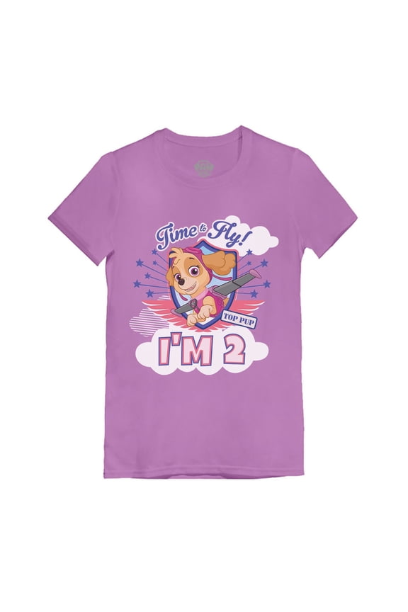Girls Toddler 2nd Birthday Shirt Gift Birthday Gift for 2 Year Old I'm 2 Paw Patrol Birthday Shirts for Girl Skye Birthday Girl Birthday Party Graphic Tee B Day Infant Girls Fitted T Shirt