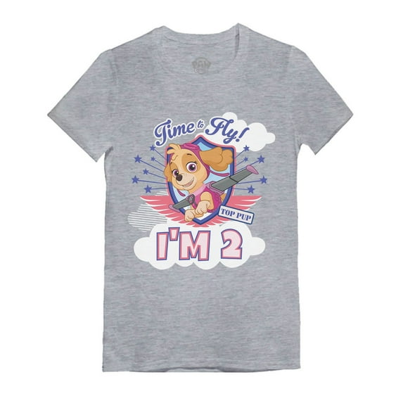 Tstars Girls Toddler 2nd Birthday Shirt Gift Birthday Gift for 2 Year Old I'm 2 Paw Patrol Birthday Shirts for Girl Skye Birthday Girl Birthday Party Graphic Tee B Day Infant Girls Fitted T Shirt
