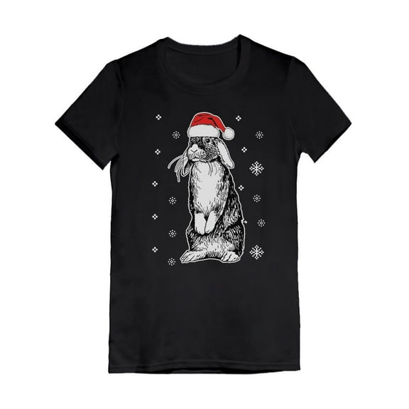 Tstars Girls Ugly Christmas Bunny Rabbit Santa Hat Cute Kids Christmas Gift Funny Humor Holiday T Shirt
