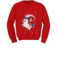 thumbnail image 1 of Tstars Girls Ugly Christmas Sweater Santa Riding Unicorn Rainbow Kids Christmas Gift Funny Humor Holiday Shirts Xmas Party Christmas Gifts for Girl Toddler Kids Sweatshirt Ugly Xmas Sweater, 1 of 6