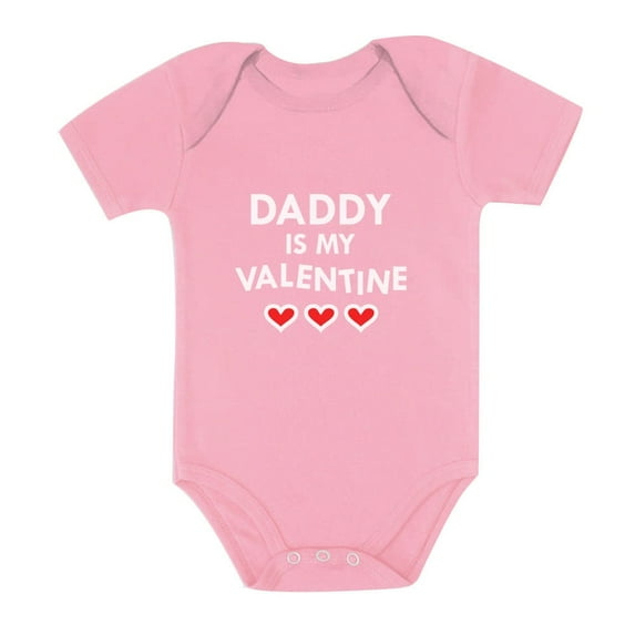 Tstars Girls Valentine's Day Love Daddy Is My Valentine Cute Infant Gift for Valentine's Day Gift Idea for Girl Outfit Baby Bodysuit