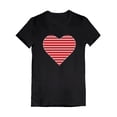 thumbnail image 1 of Tstars Girls Valentine's Day Shirts for Kids Love Red Striped Heart Love Gift Idea for Girl Toddler Kids Girls Fitted T Shirt, 1 of 6