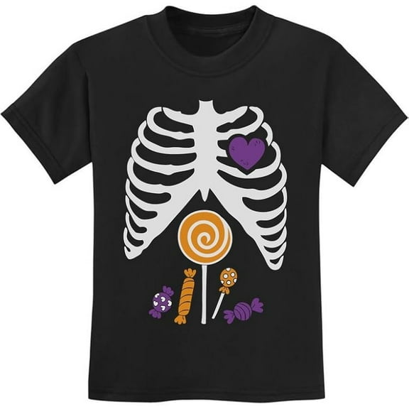 Tstars Halloween Candy Ribcage Shirt Xray Skeleton Cute Kids Tshirts S
