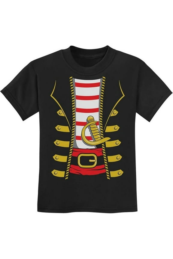 Halloween Pirate Buccaneer Shirt for Boys Girls Youth Kids Tshirt Small Black