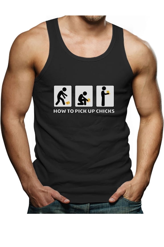 - How To Pick Up Chicks Funny Men's Tank Top X-Large Black