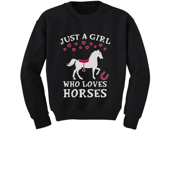 Tstars - Just A Girl Who Loves Horses Horse Lover Gift Toddler/Kids Sweatshirt 4T Black