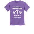 thumbnail image 1 of Tstars Kids' 7th Birthday T-Shirt - This Is What an Awesome Looks Like Graphic Tee - M, Purple, 1 of 7