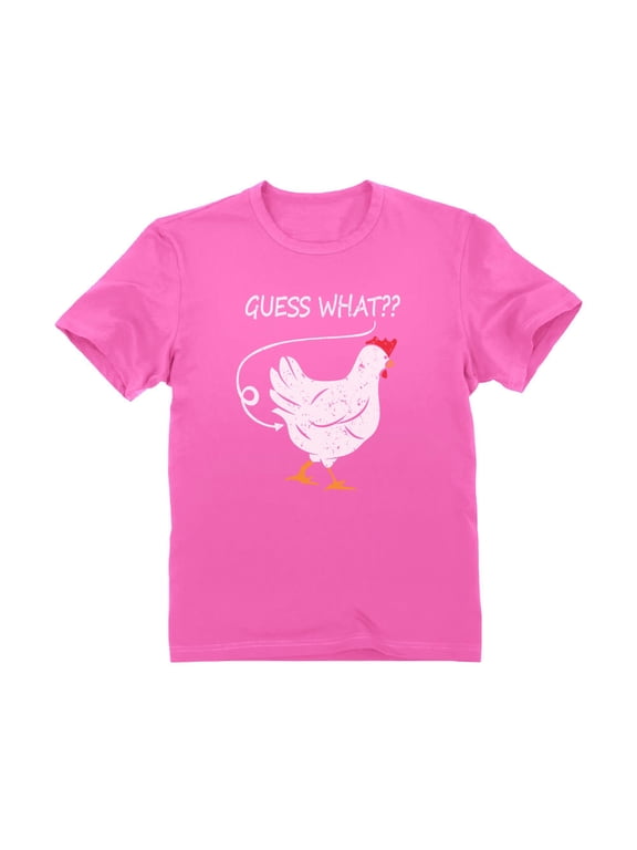 Kids' Guess What? Chicken Butt Graphic T-Shirt - Funny & Sarcastic Unisex Youth Tee - Ideal Humorous Gift - High-Quality Print - Comfortable 100% Cotton Apparel