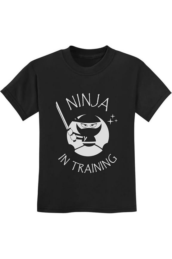 Kids' Little Ninja T-Shirt - Fun Karate-Themed Top - Youth Birthday Gift - Size 3T - Black