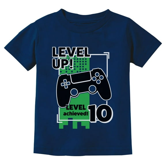 Tstars Level Up Gamer T-Shirt - Perfect 10th Birthday Gift for Boys & Girls - Short Sleeve, 100% Cotton, Machine Washable, Vibrant Graphic Tee