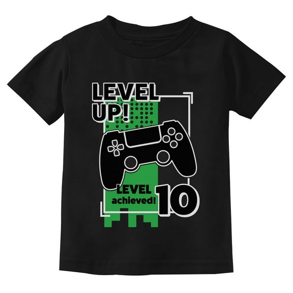 Tstars Level Up Gamer T-Shirt - Perfect 10th Birthday Gift for Boys & Girls - Short Sleeve, 100% Cotton, Machine Washable, Vibrant Graphic Tee