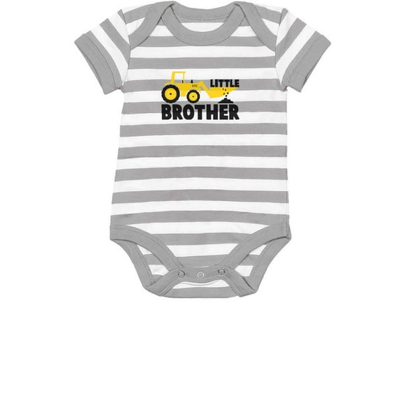 Tstars Lil Brother Baby Bodysuit - Tractor-Themed Newborn Outfit - Perfect Gift for Baby Showers - Baby Announcement Apparel - Adorable Party Attire for Little Brothers -Durable & Comfortable Bodysuit