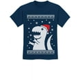 thumbnail image 1 of Tstars Little Boys Big Trex Kids Christmas Gift Santa Christmas Solid Print T Shirt, 1 of 5