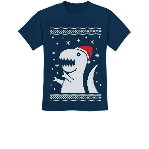 Tstars Little Boys Big Trex Kids Christmas Gift Santa Christmas Solid Print T Shirt