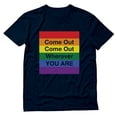 thumbnail image 1 of Tstars Men's 'Come Out Wherever You Are' Rainbow Heart Tee | Supportive LGBT Pride Shirt | Gay Rights Parade Apparel | Varied Sizes & Colors, 1 of 7