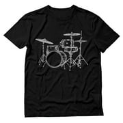 Tstars Men's Drummer T-Shirt - Cool Drums Design - Ideal Birthday Gift for Drummers - Unique Musician Apparel - Perfect for Rock & Roll Fans - Durable Printed Tee - Music Lovers' Style