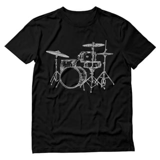 Tstars Men's Drummer T-Shirt - Cool Drums Design - Ideal Birthday Gift for Drummers - Unique Musician Apparel - Perfect for Rock & Roll Fans - Durable Printed Tee - Music Lovers' Style