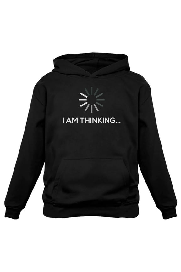 Men's "I Am Thinking" Sarcastic Hoodie - Funny Novelty Humor Birthday Gift for Husband - Graphic Gag Hooded Sweatshirt - Comfortable Winter Top - Unique Birthday Gift Idea for Him