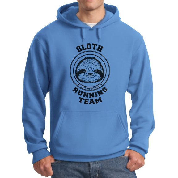 Tstars Men's - Sloth Running Team Hoodie X-Large California Blue