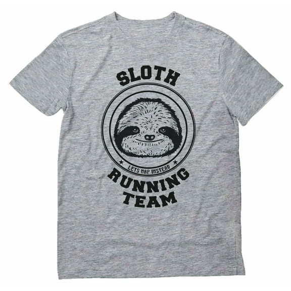 Tstars Men's - Sloth Running Team T-Shirt Large Grey