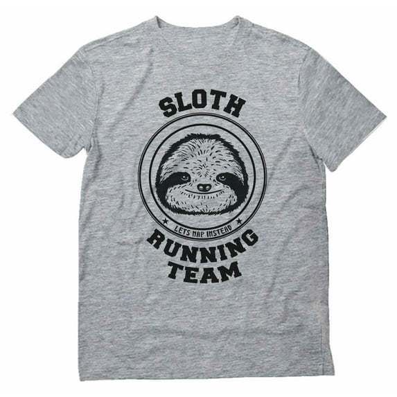 Tstars Men's - Sloth Running Team T-Shirt Medium Grey