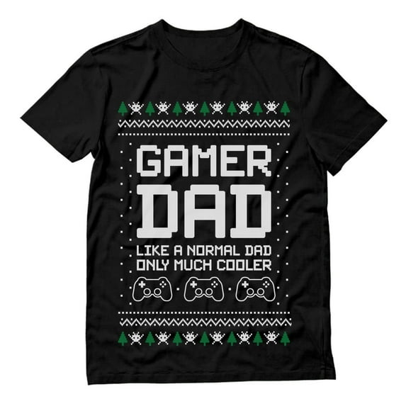 Tstars Men's Ugly Christmas T-Shirt – Funny Gamer Dad Gift for Husband, Cool Holiday Shirt for Xmas Party
