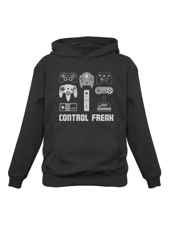 Men's Video Game Hoodie - Control Freak Gamer Shirt - Cool and Humorous Geeky Gift - Ideal Birthday Present for Gaming Dad, Husband, or Son - Unique Nerdy Gaming Apparel