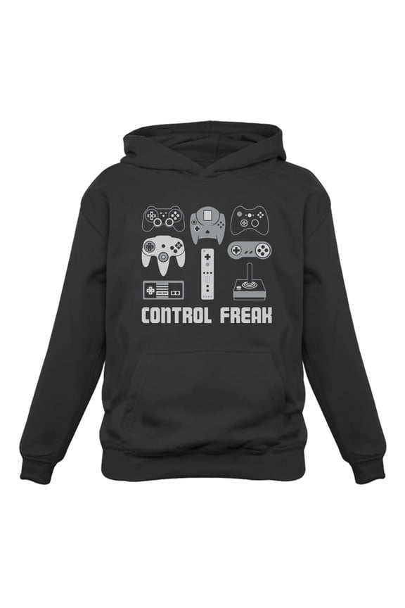 Men's Video Game Hoodie - Control Freak Gamer Shirt - Cool and Humorous Geeky Gift - Ideal Birthday Present for Gaming Dad, Husband, or Son - Unique Nerdy Gaming Apparel