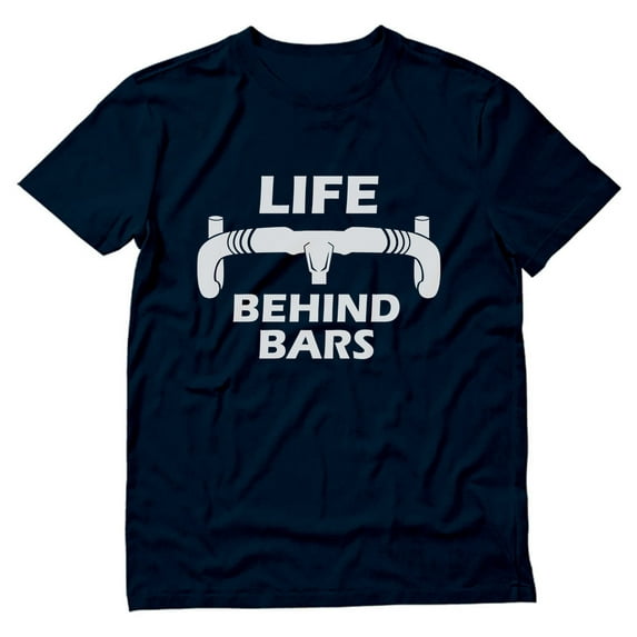 Tstars Mens Bicycle Shirt Cyclist Gift for Men Life Behind Bars Gift for Bike Riders Bicycle Funny Humor Cycling Tee Cycle Biking Road Mountain Riders T Shirt