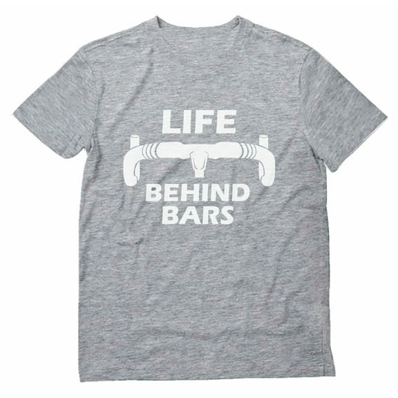 Tstars Mens Bicycle Shirt Cyclist Gift for Men Life Behind Bars Gift for Bike Riders Bicycle Funny Humor Cycling Tee Cycle Biking Road Mountain Riders T Shirt