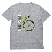 Tstars Mens Bicycle Shirt Cyclist Gift for Men Lets Roll Cycling Bike Bicycle Lovers Gift Cycling Tee Cycle Biking Road Mountain Riders T Shirt