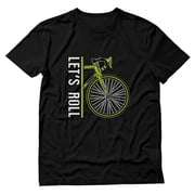 Tstars Mens Bicycle Shirt Cyclist Gift for Men Lets Roll Cycling Bike Bicycle Lovers Gift Cycling Tee Cycle Biking Road Mountain Riders T Shirt