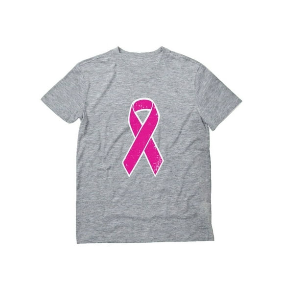 Tstars Mens Breast Cancer Awareness Shirts Distressed Pink Ribbon Cancer Support Ribbon Apparel for Men Graphic T Shirt