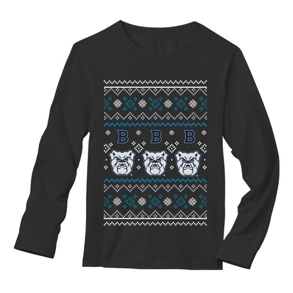 Tstars Mens Butler University Apparel Butler Bulldogs Ugly Christmas Long Sleeve Birthday Gift T Shirt