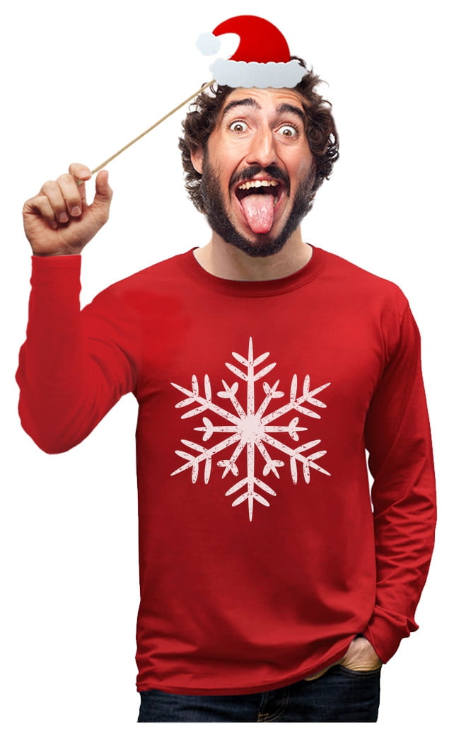 Tstars Mens Christmas Shirts Gift Big White Snowflakes Shirt Christmas ...