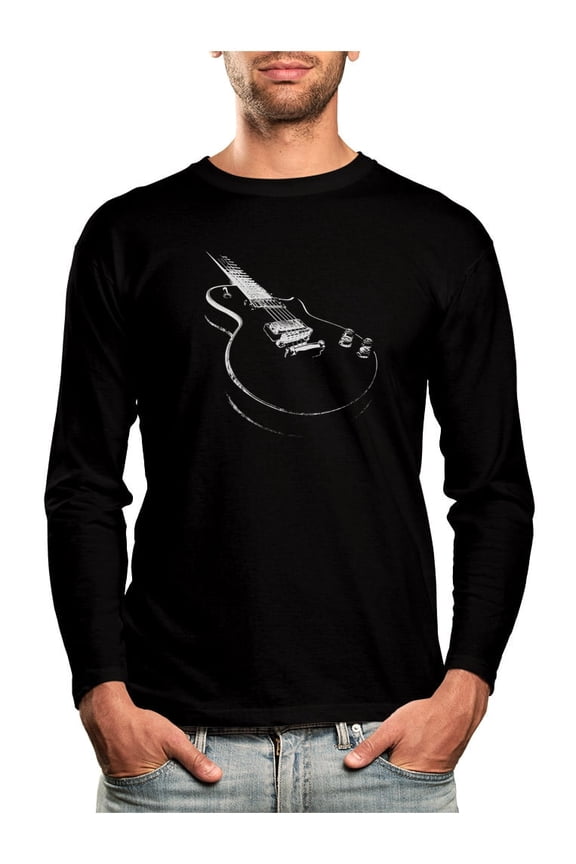Mens Gifts for Dad Father's Day Shirts Cool Guitar Gift for Guitarist Cool Musician Electric Guitar Printed Birthday Cool Best Gift for Dad Long Sleeve T Shirt